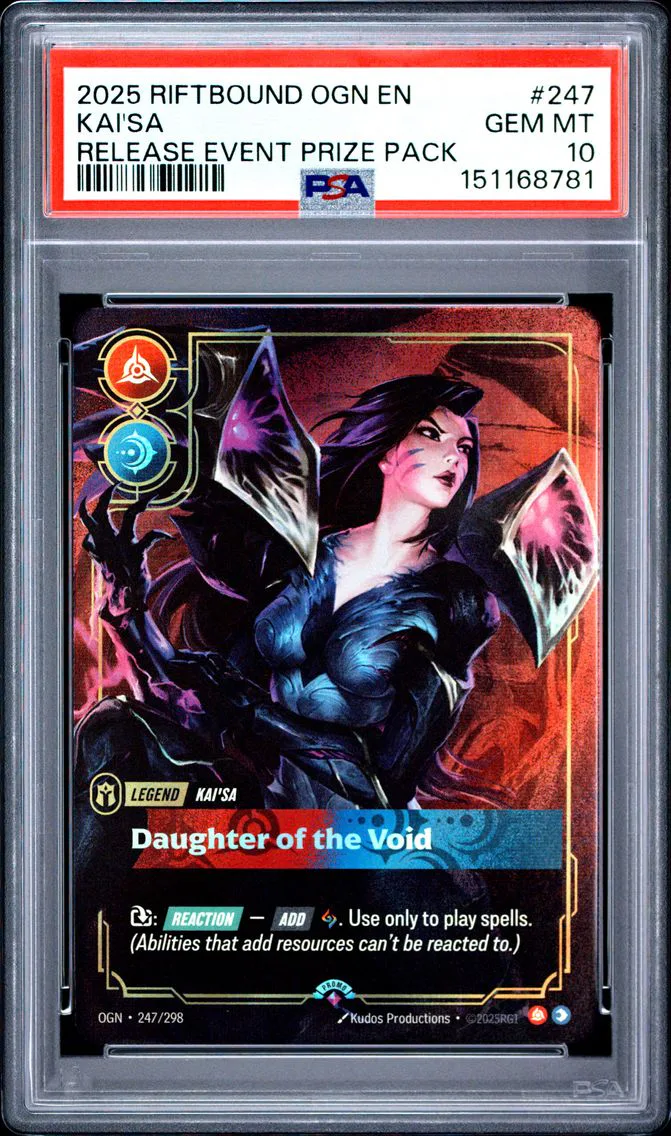 2025 #247 Kai'SA - Daughter of the Void PSA 10 Riftbound: League of Legends Ogn-Origins