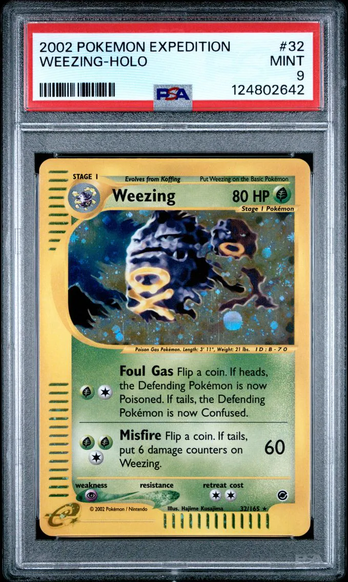 2002 #32 Weezing-Holo PSA 9 Expedition Pokemon