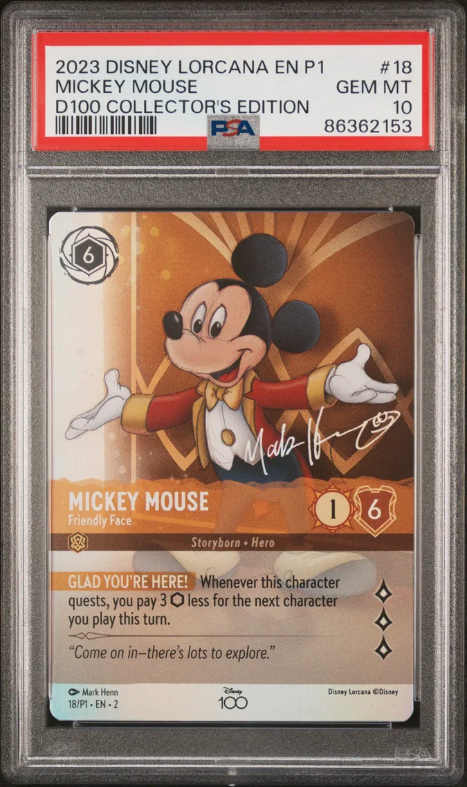 2023 #18 Mickey Mouse - Friendly Face PSA 10 Disney Lorcana EN P1-Promo