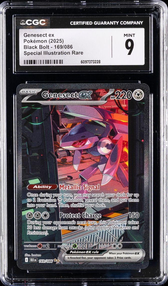 2025 #169 Genesect EX CGC 9 Blk EN-Black Bolt Pokemon