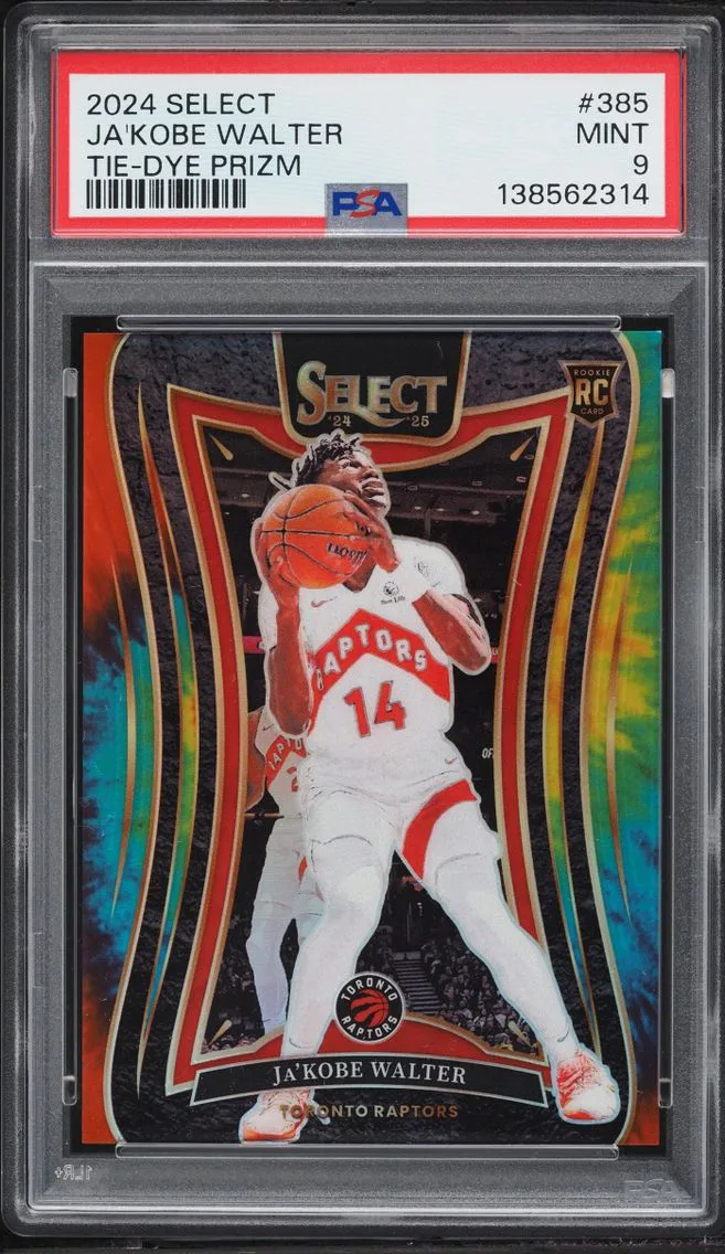 2024 Select Mezzanine Level Tie-Dye Prizm Ja'kobe Walter ROOKIE /25 #385 PSA 9 MINT