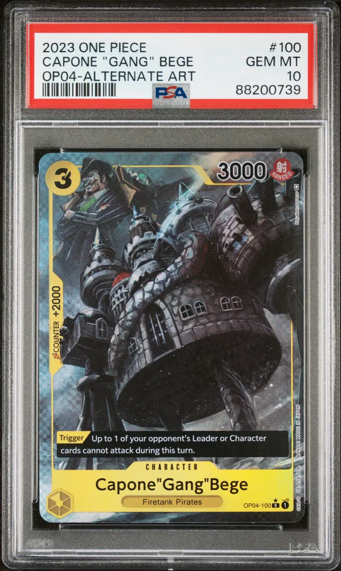 2023 #100 Capone "Gang" Bege PSA 10 One Piece OP04-Kingdoms of Intrigue