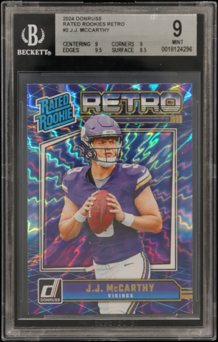 2024 #2 J.J. McCarthy BGS 9 Donruss Rated Rookies Retro
