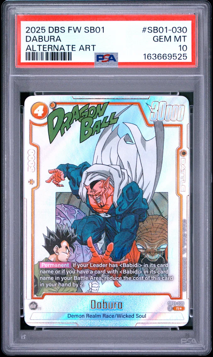 2025 #SB01-030 Dabura PSA 10 Dragon Ball Super Card Game Fusion World Manga Booster 01