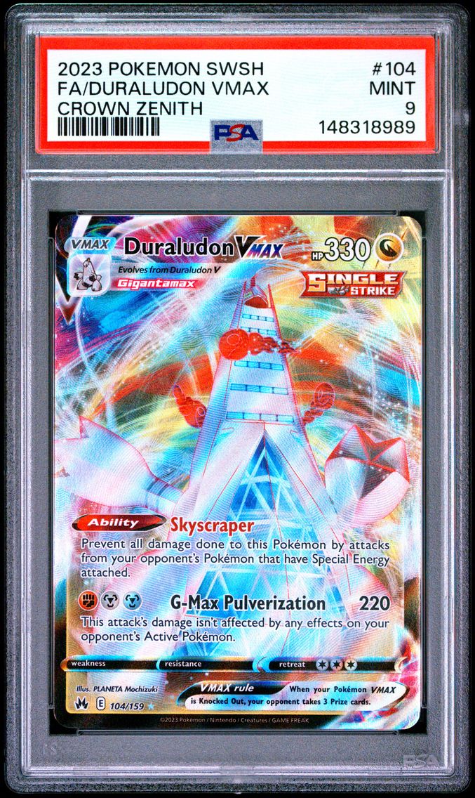 2023 #104 Full Art/Duraludon Vmax PSA 9 Sword and Shield Crown Zenith