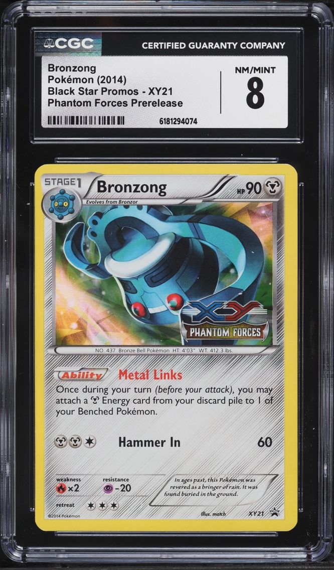 2014 #XY21 Bronzong CGC 8 Pokemon XY Black Star Promo Phantom Forces Prerelease