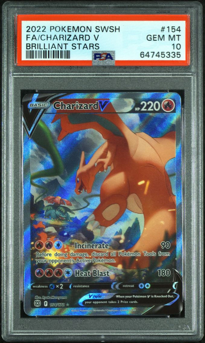 2022 #154 Full Art/Charizard V PSA 10 Sword & Shield Brilliant Stars