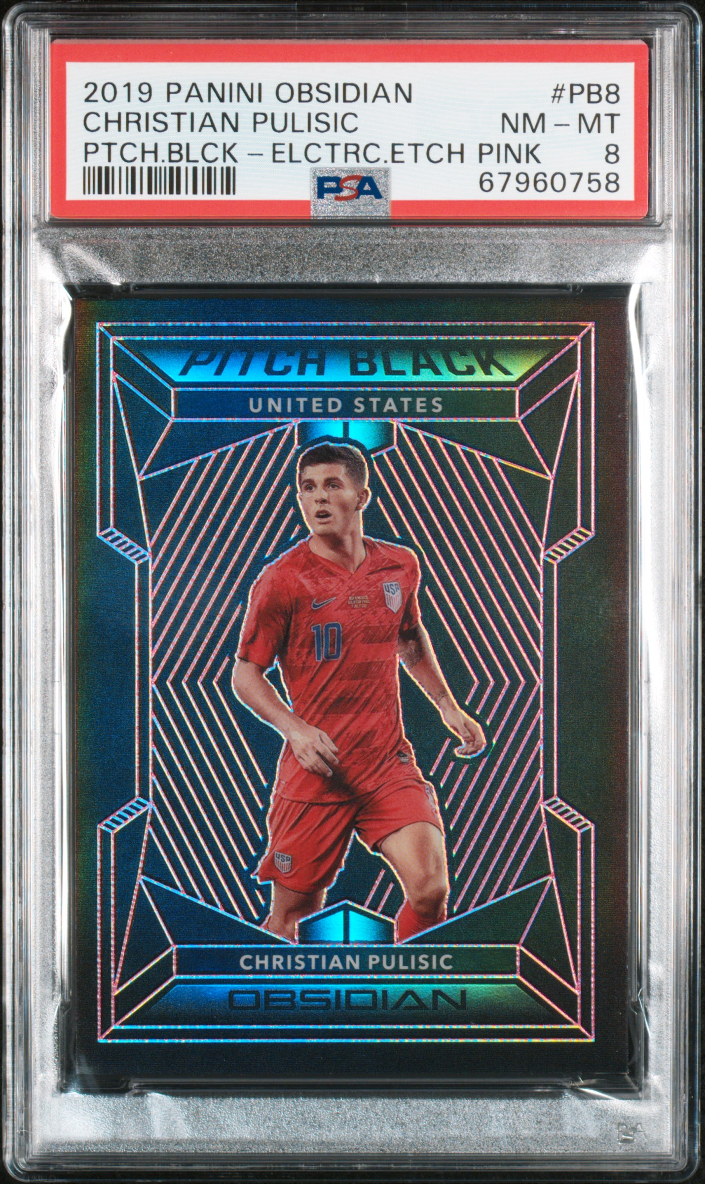 2019 #Pb8 Christian Pulisic PSA 8 Panini Obsidian Pitch Black