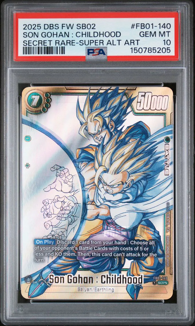 2025 #FB01-140 Son Gohan : Childhood PSA 10 Dragon Ball Super Card Game Fusion World Manga Booster 02