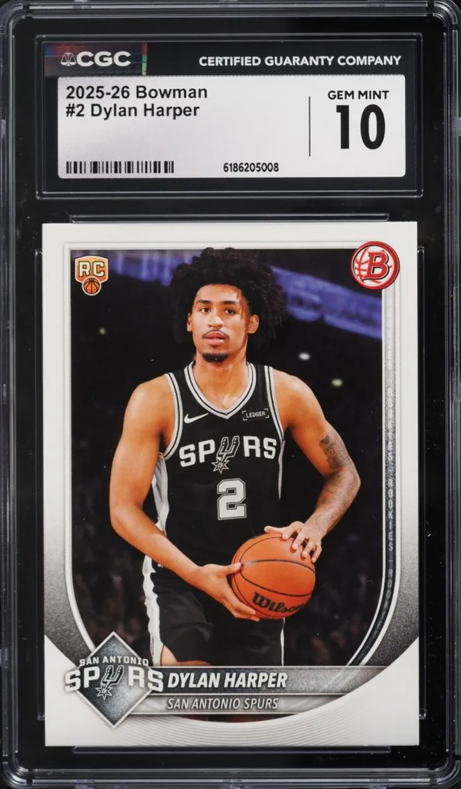 2025 Bowman Basketball Dylan Harper ROOKIE #2 CGC 10 GEM MINT