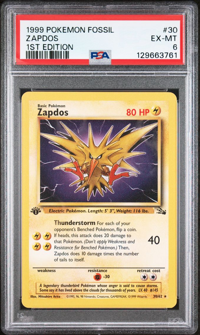 1999 #30 Zapdos 1st Edition PSA 
