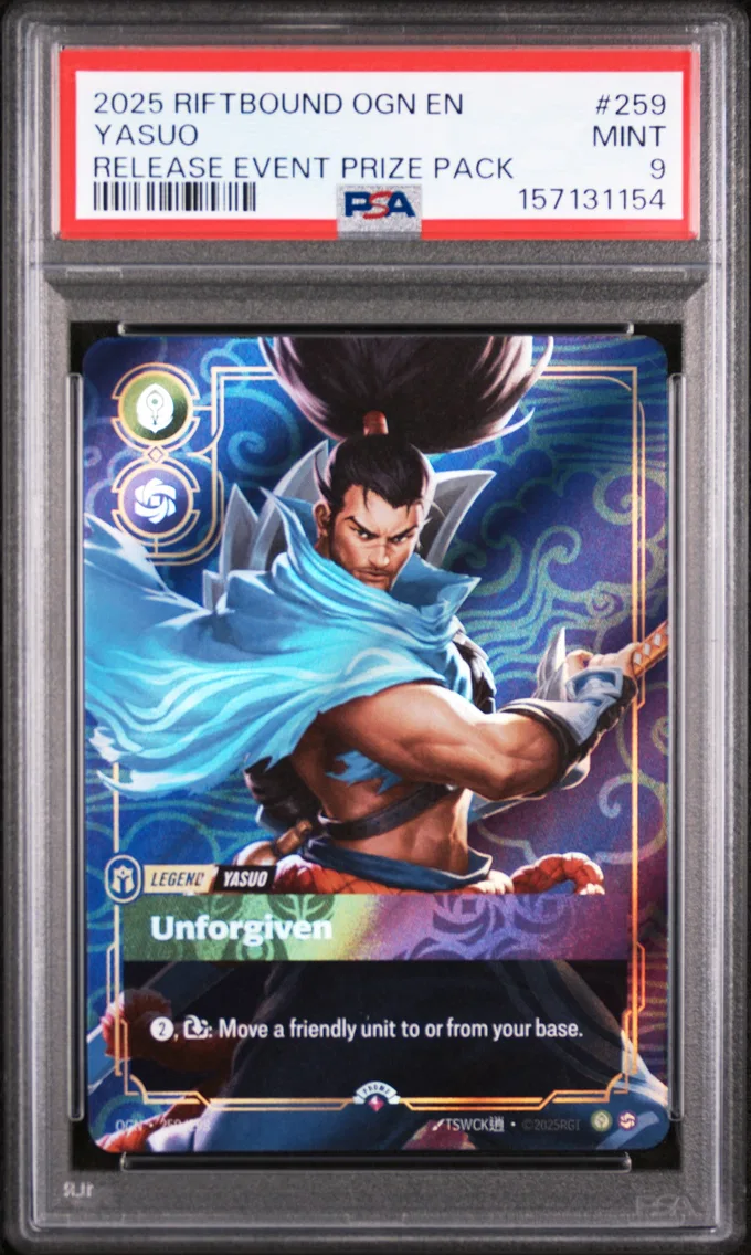 2025 #259 Yasuo - Unforgiven PSA 9 Riftbound: League of Legends Ogn-Origins