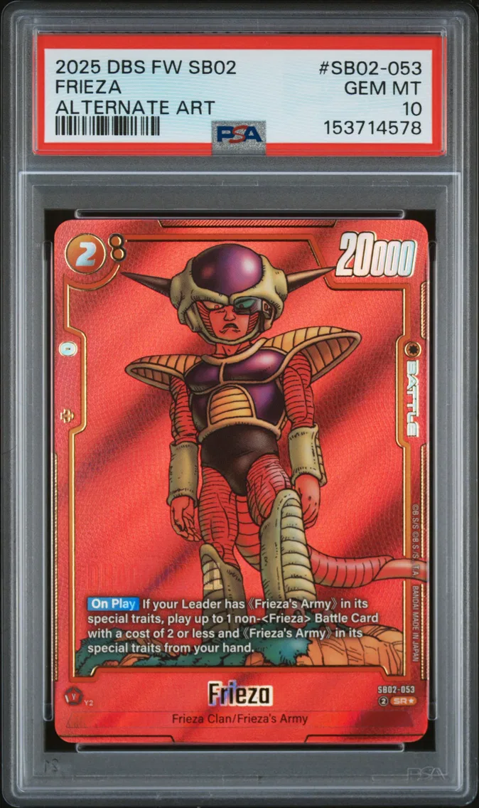 2025 #SB02-053 Frieza PSA 10 Dragon Ball Super Card Game Fusion World Manga Booster 02