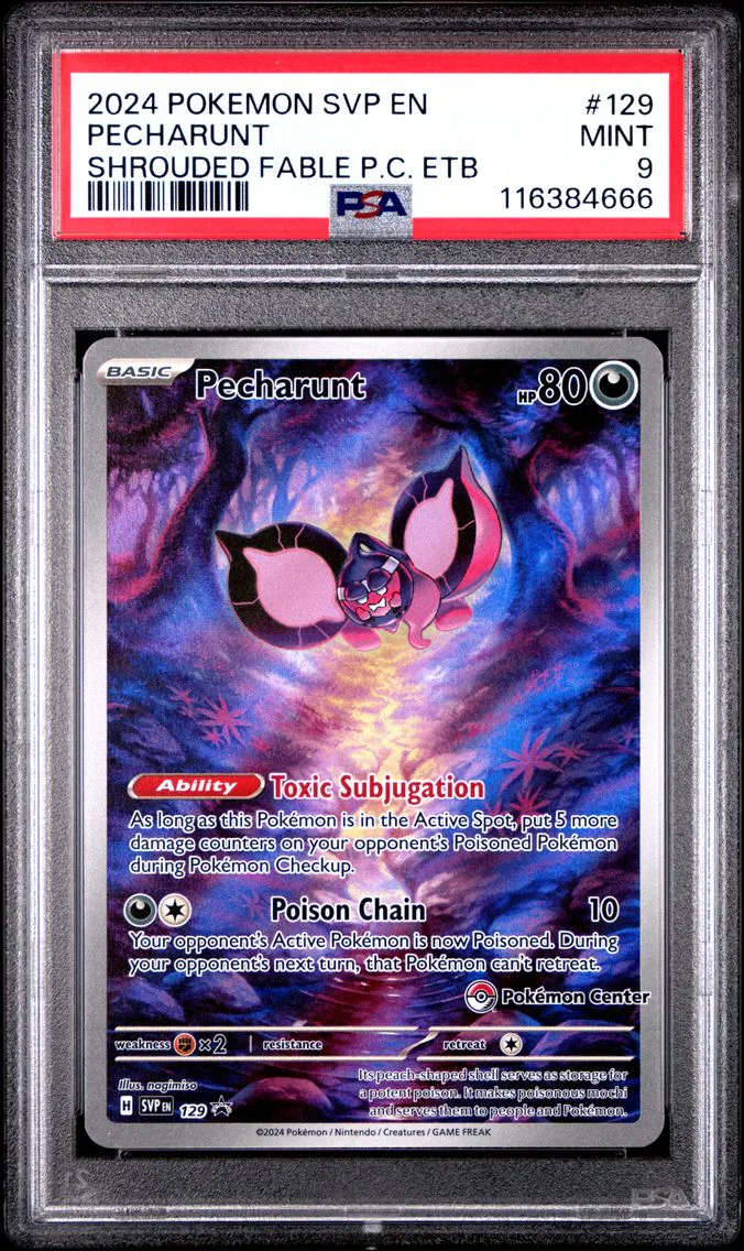 2024 #129 Pecharunt PSA 9 Svp EN-SV Black Star Promo