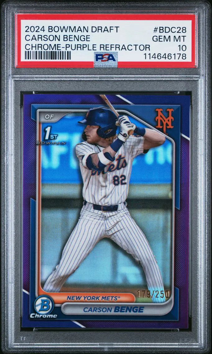 2024 #BDC28 Carson Benge PSA 10 Bowman Draft