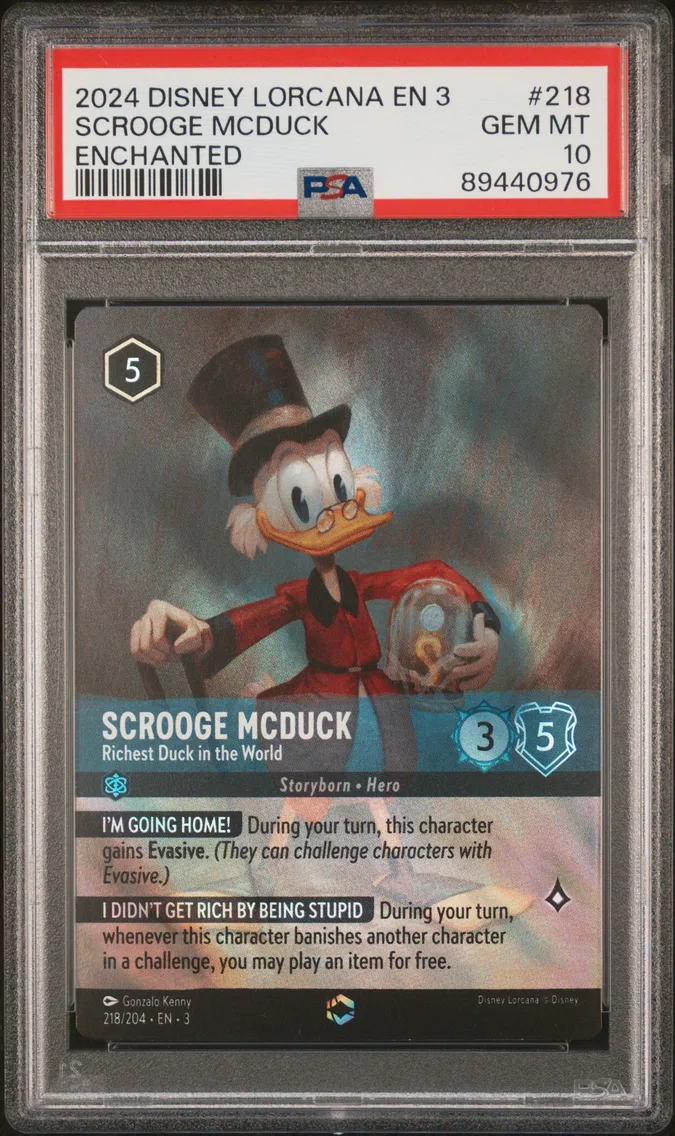 2024 #218 Scrooge Mcduck - Richest Duck in the World PSA 10 Disney Lorcana EN 3-Into the Inklands