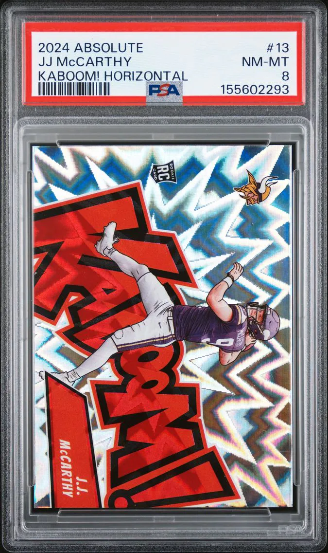 2024 #13 JJ McCARTHY PSA 8 Panini Absolute Kaboom! Horizontal