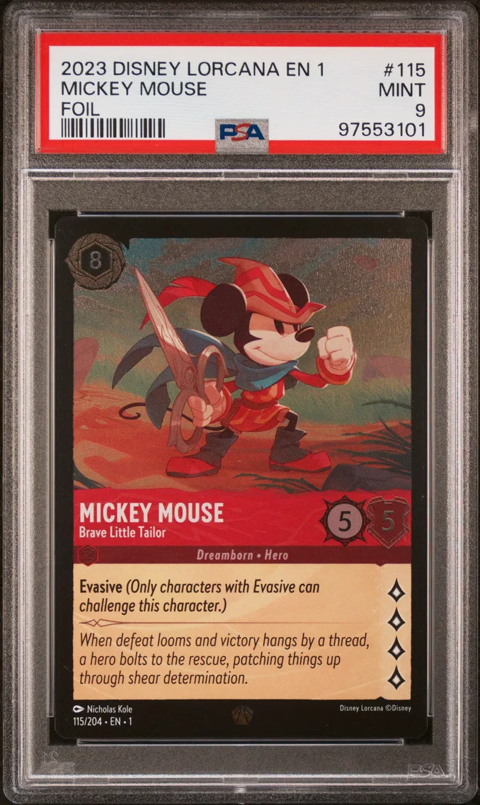 2023 #115 Mickey Mouse - Brave Little Tailor PSA 9 Disney Lorcana EN 1-the First Chapter