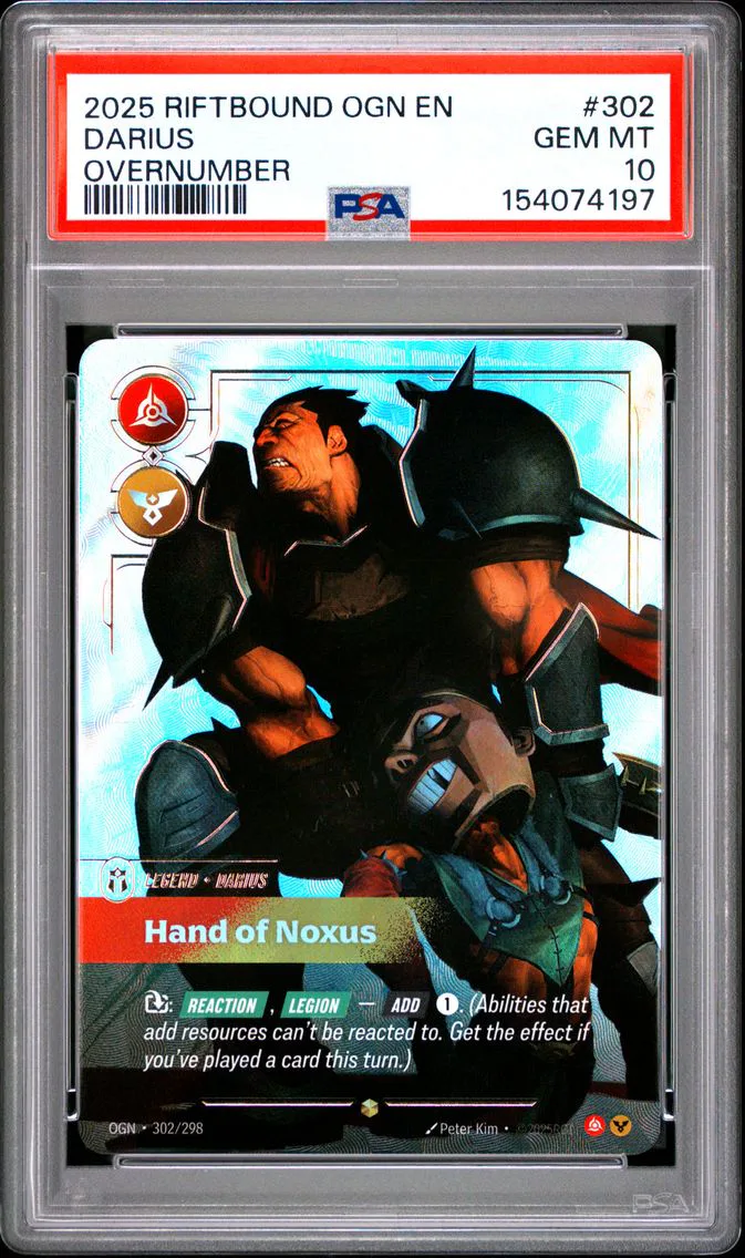 2025 #302 Darius - Hand of Noxus PSA 10 Riftbound: League of Legends Ogn-Origins