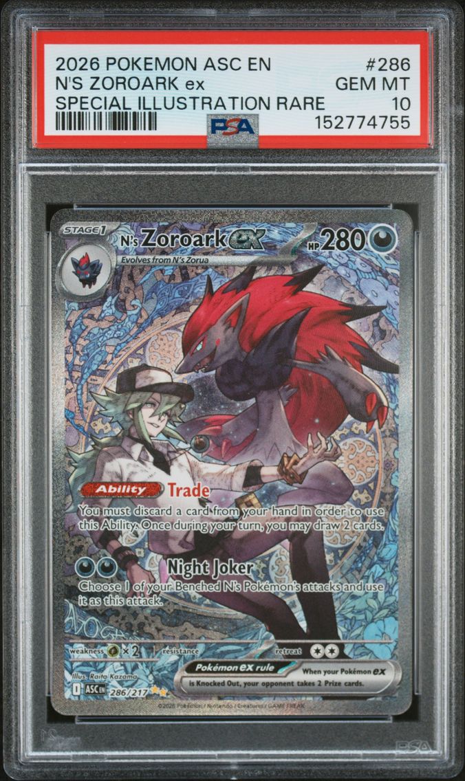 2026 #286 N's Zoroark EX PSA 10 Asc EN-Ascended Heroes