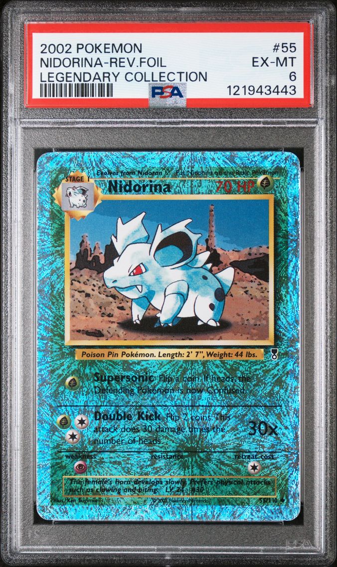 2002 #55 Nidorina-Reverse Foil PSA 6 Legendary Collection