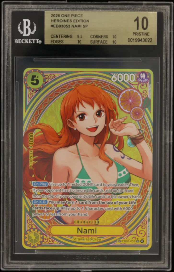 2026 #EB03053 Nami SP BGS 10 One Piece Card Game -ONE PIECE Heroines Edition-