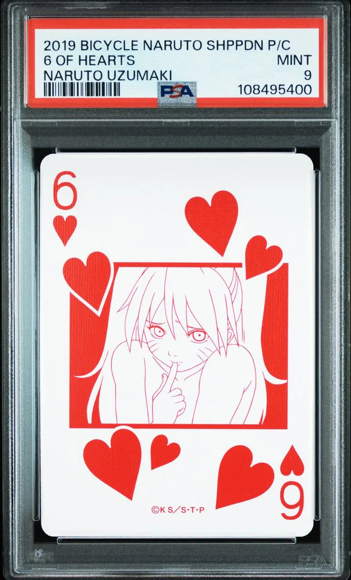 2019 #NA 6 of Hearts PSA 9 Bicycle Naruto Shippuden Playing Cards