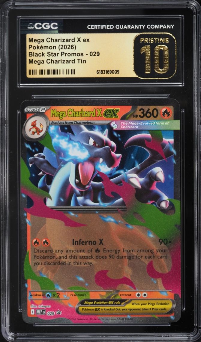 2026 Pokemon Mega Evolution Promo Tin Mega Charizard X EX #29 CGC 10 PRISTINE
