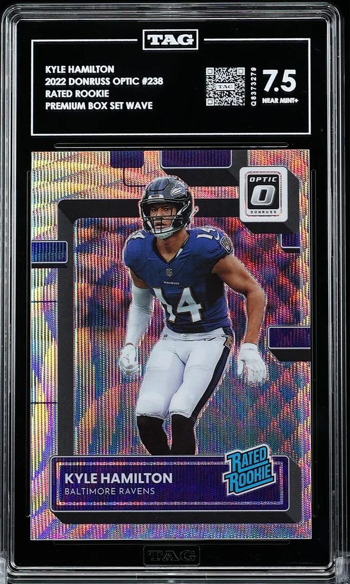 2022 #238 Kyle Hamilton TAG 7.5 Donruss Optic Premium Box Set Wave Rated Rookie