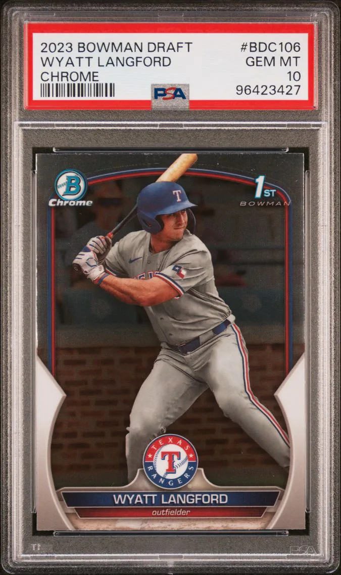 2023 #BDC106 Wyatt Langford PSA 10 Bowman Draft