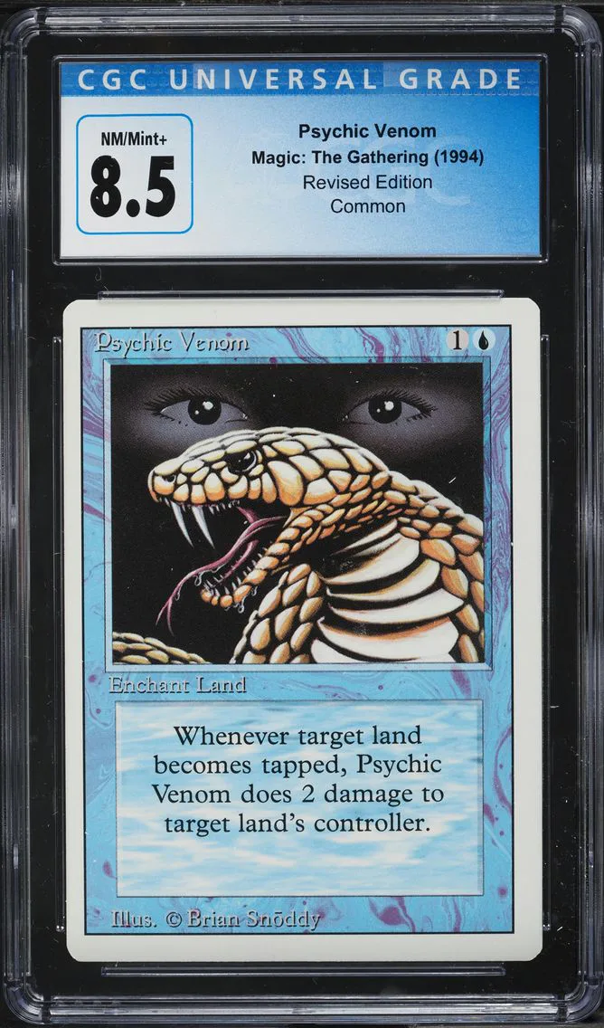 1994 #NA REVISED EDITION PSYCHIC VENOM CGC 8.5 MAGIC THE GATHERING