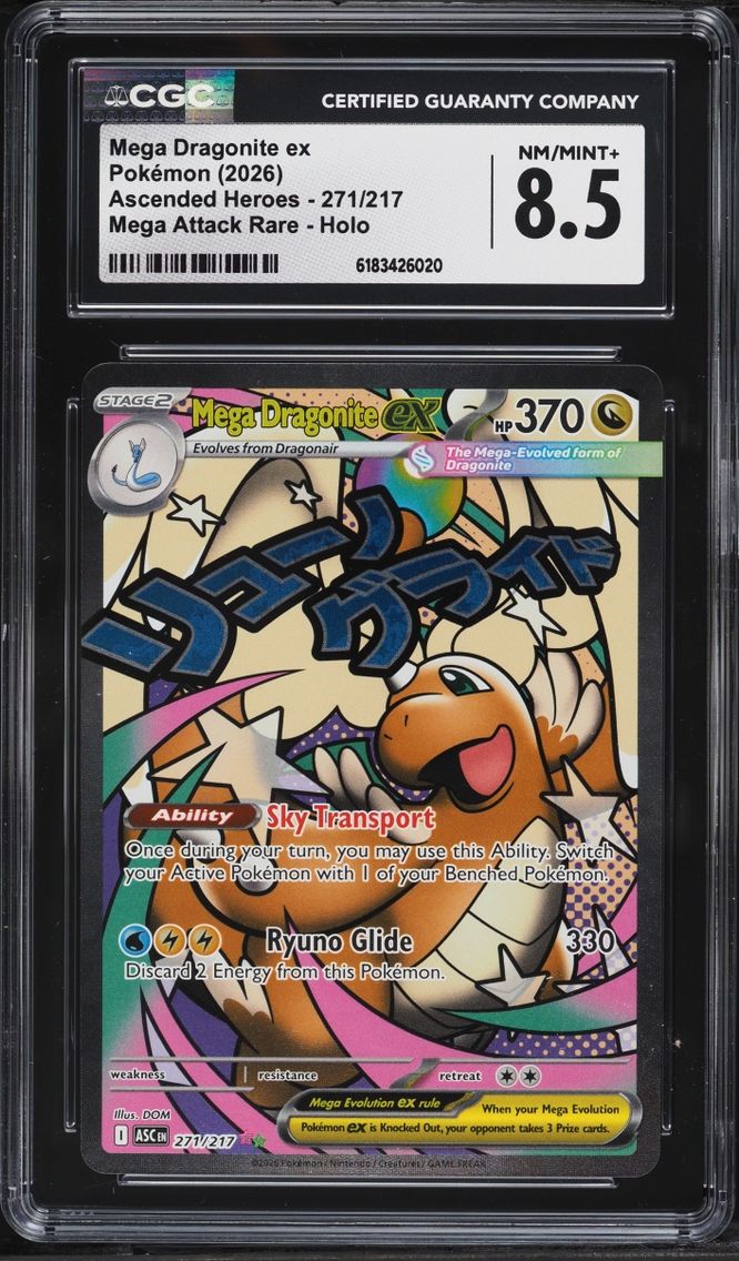 2026 #271 Mega Dragonite Ex CGC 8.5 Pokemon Mega Evolution Ascended Heroes MA