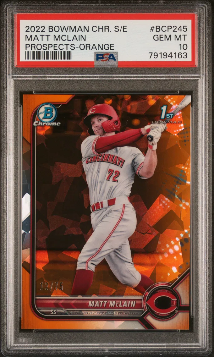2022 #BCP245 Matt Mclain PSA 10 Bowman Chrome Sapphire Edition Prospects