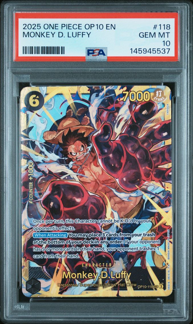 2025 #118 Monkey D. Luffy PSA 10 One Piece OP10-Royal Blood