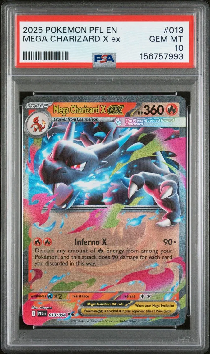 2025 #013 Mega Charizard X EX PSA 10 Pfl EN-Phantasmal Flames