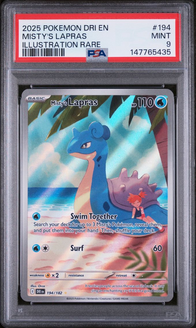 2025 #194 Misty's Lapras PSA 9 Dri EN-Destined Rivals