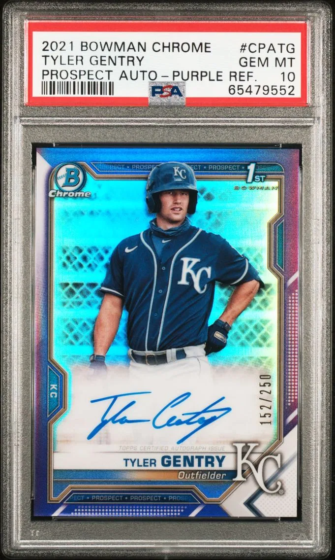 2021 #CPATG Tyler Gentry PSA 10 Bowman Chrome Prospect Autographs