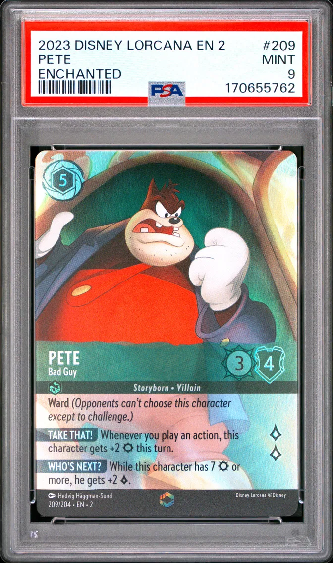 2023 #209 Pete - Bad Guy PSA 9 Disney Lorcana EN 2-Rise of the Floodborn
