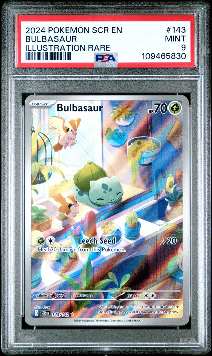 2024 #143 Bulbasaur PSA 9 Scr EN-Stellar Crown Pokemon