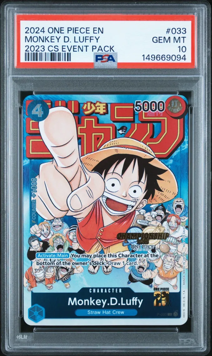 2024 #033 Monkey D. Luffy PSA 10 One Piece Championship 2023 Event Pack