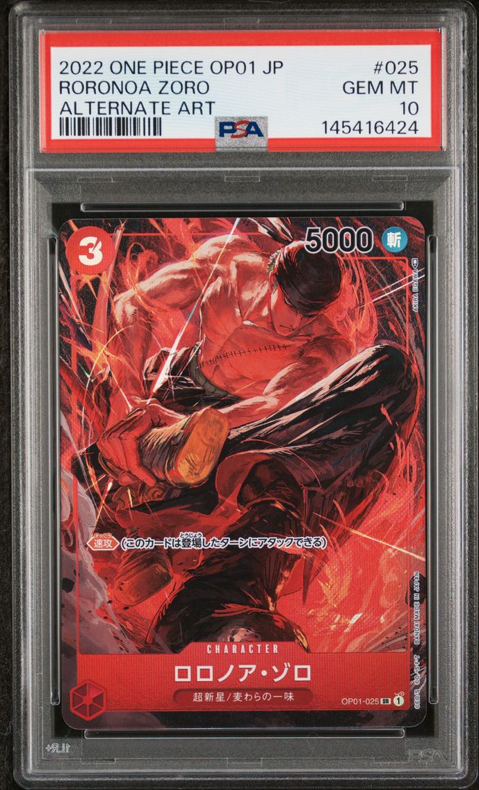 2022 #025 Roronoa Zoro PSA 10 Japanese OP01-Romance Dawn One Piece