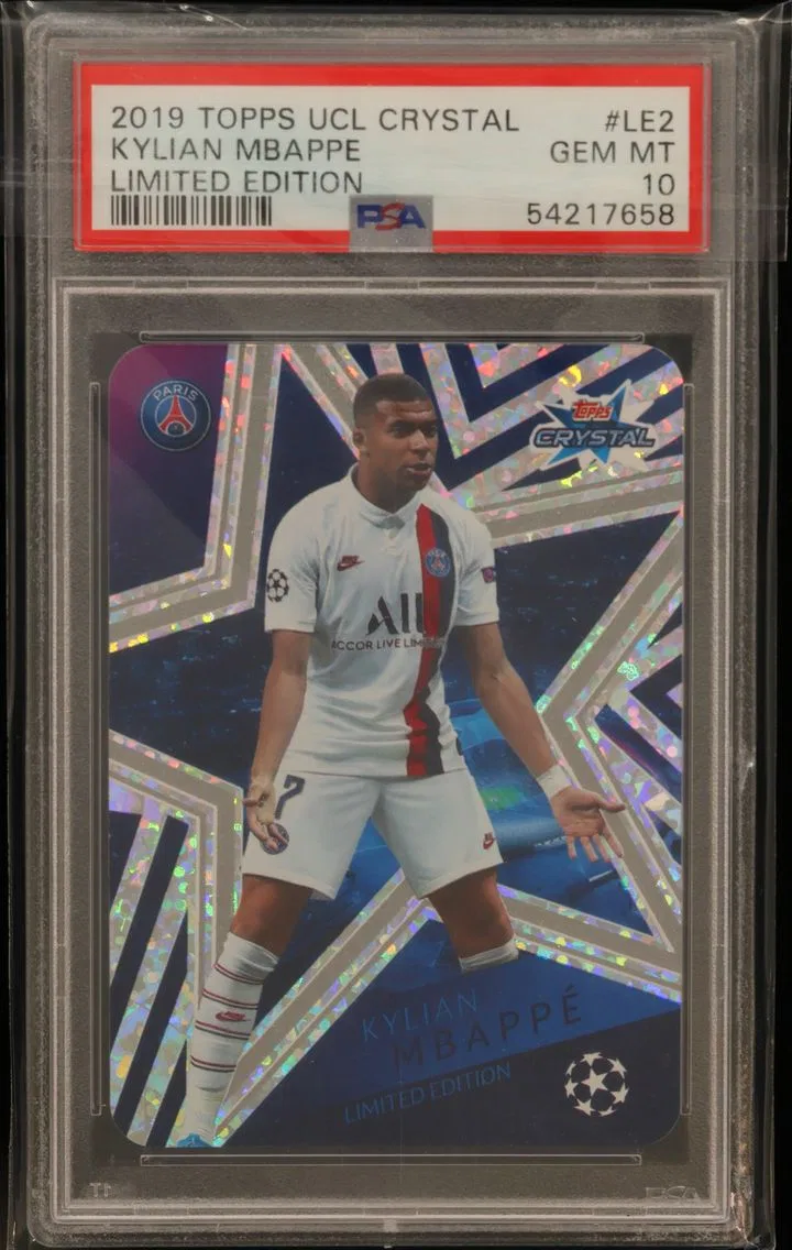 2019 #LE2 Kylian Mbappe PSA 10 Topps UEFA Champions League Crystal Limited Edition