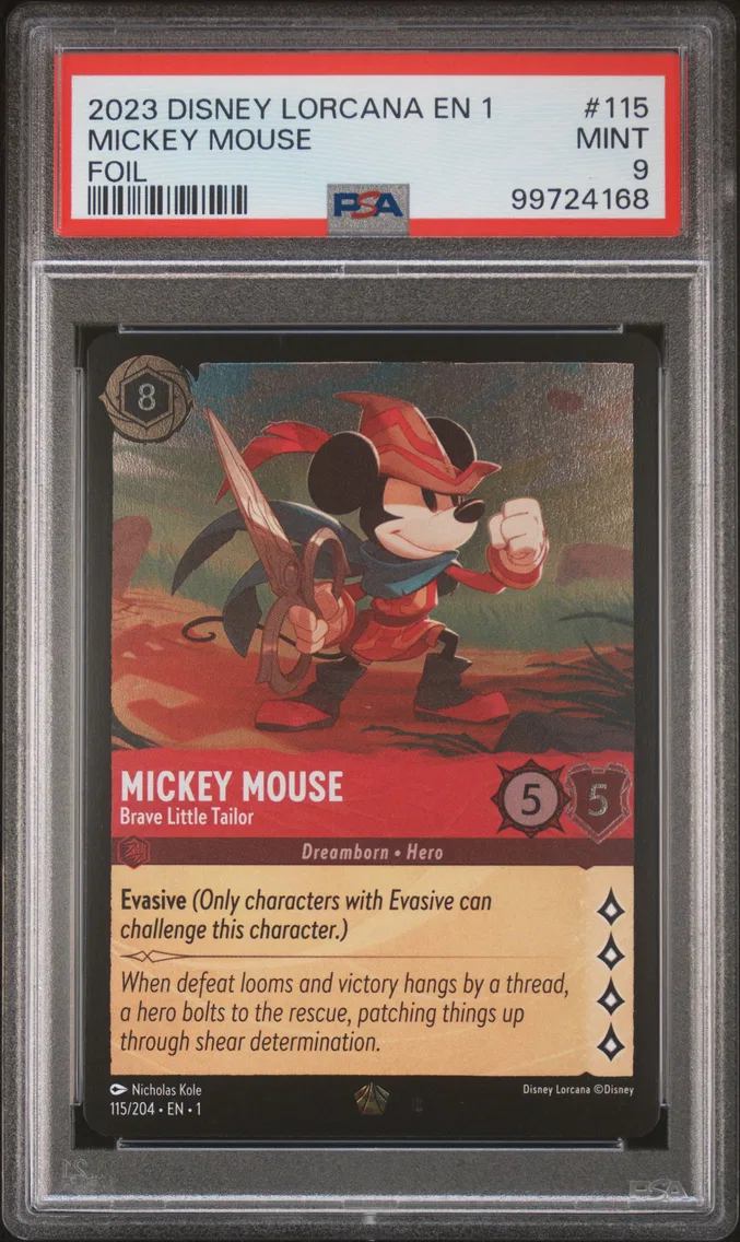 2023 #115 Mickey Mouse - Brave Little Tailor PSA 9 Disney Lorcana EN 1-the First Chapter