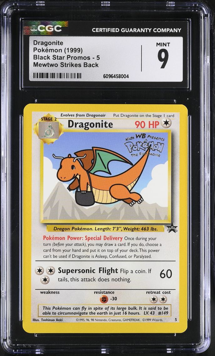 1999 #5 Dragonite CGC 9 Black Star Promos - WotC - English