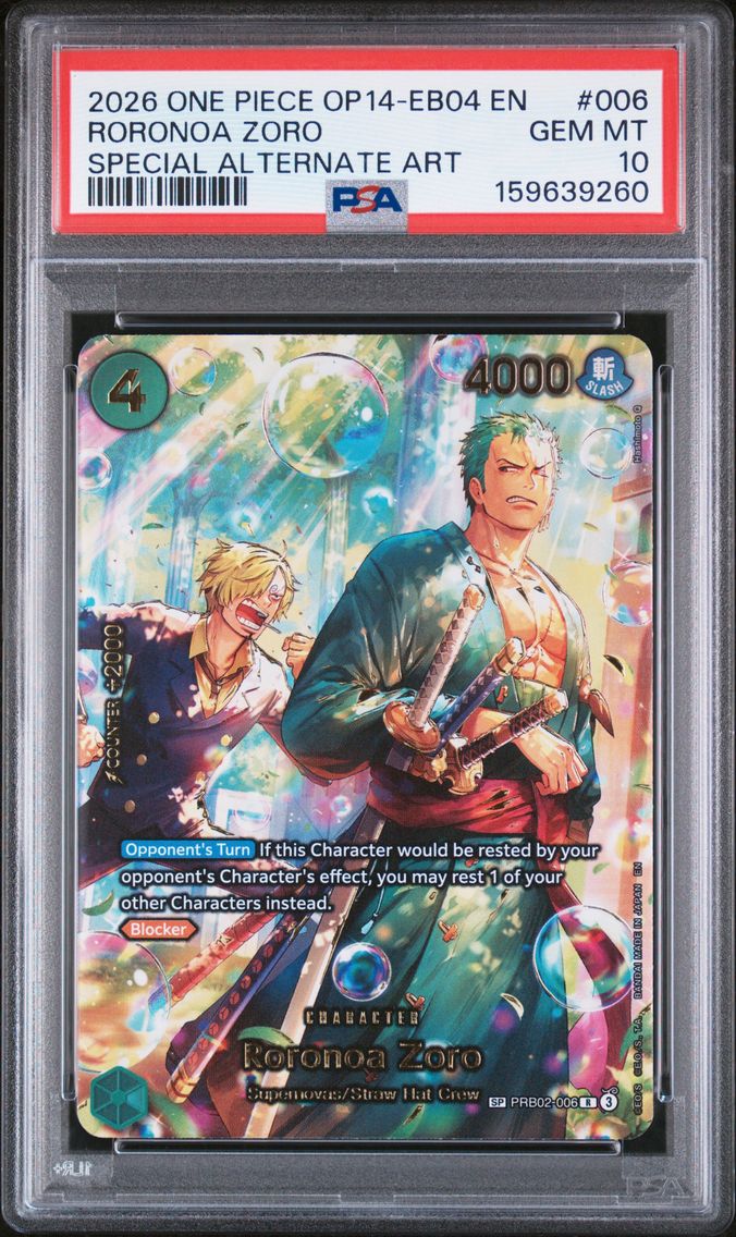 2026 #006 Roronoa Zoro PSA 10 On