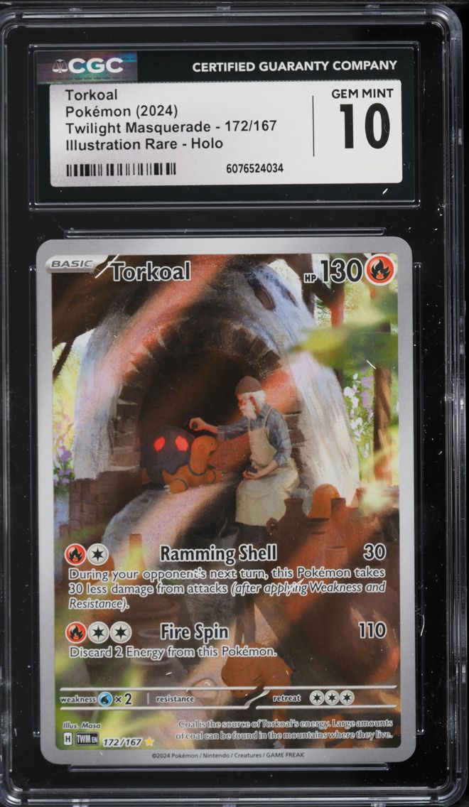 2024 #172 Torkoal CGC 10 Twm EN-Twilight Masquerade Pokemon