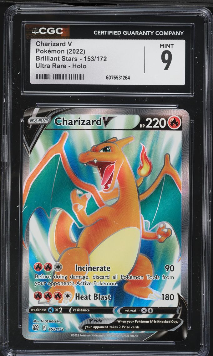 2022 #153 Full Art/Charizard V CGC 9 Sword & Shield Brilliant Stars Pokemon