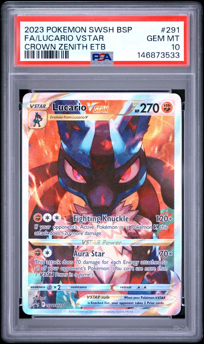 2023 #291 Full Art/Lucario Vstar PSA 10 Swsh Black Star Promo
