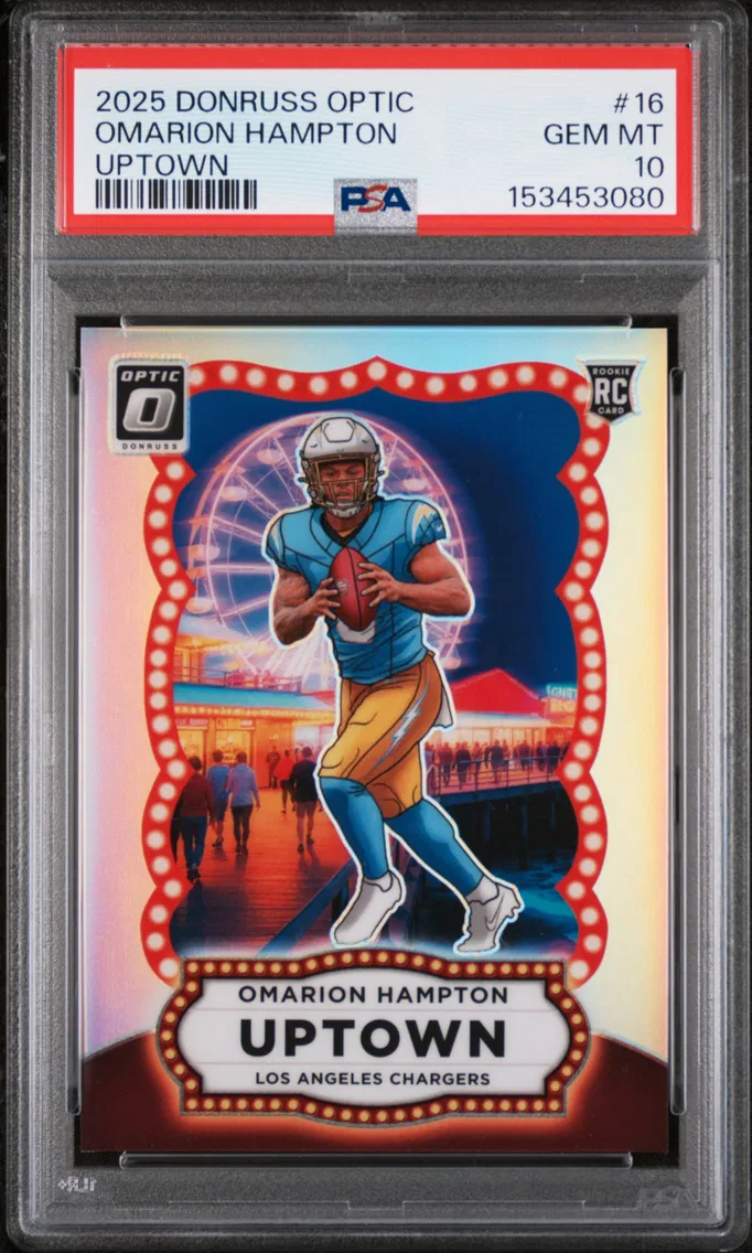 2025 #16 Omarion Hampton PSA 10 Panini Donruss Optic Uptown