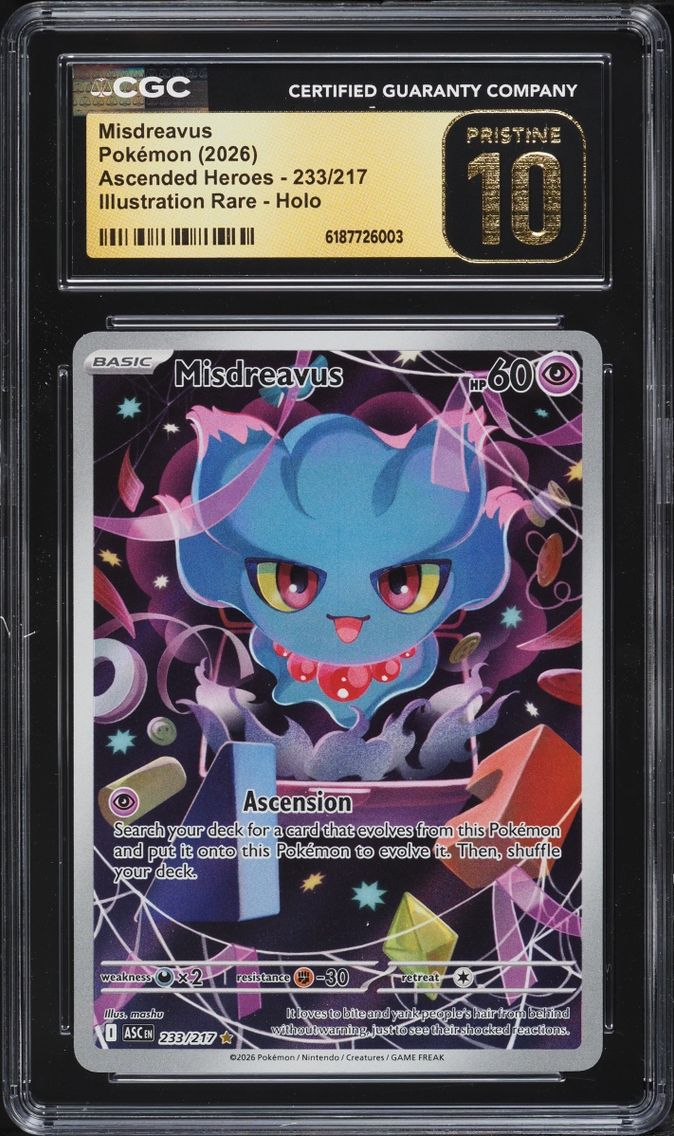 2026 #233 Misdreavus CGC 10 Pokemon Mega Evolution Ascended Heroes IR